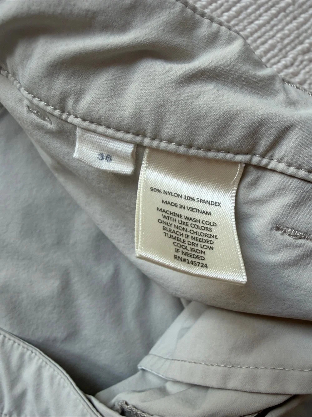 Onward Reserve Men's Flat-Front Performance Shorts in Light Tan.  Size 36.